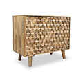 Enzo Geometric Mango Wood 2 Door Sideboard from Roseland Furniture