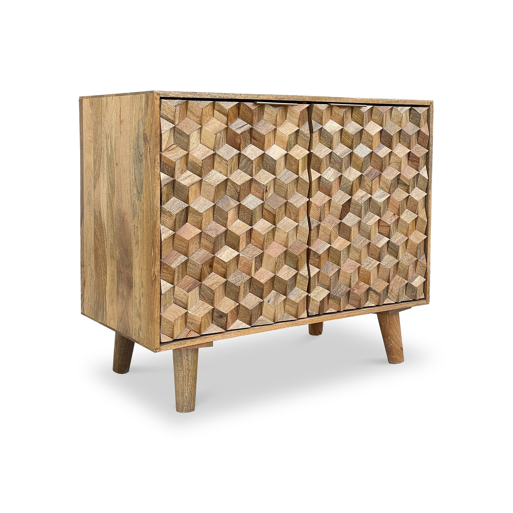 Enzo Geometric Mango Wood 2 Door Sideboard from Roseland Furniture