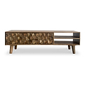 Enzo Geometric Mango Wood Large TV Cabinet