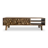 Enzo Geometric Mango Wood Large TV Cabinet