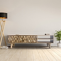 Enzo Geometric Mango Wood Large TV Unit for living room