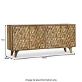 Enzo Geometric Mango Wood 4 Door Extra Large Sideboard Cabinet for living room