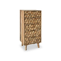 Enzo Geometric Mango Wood 5 Drawer Tallboy from Roseland Furniture