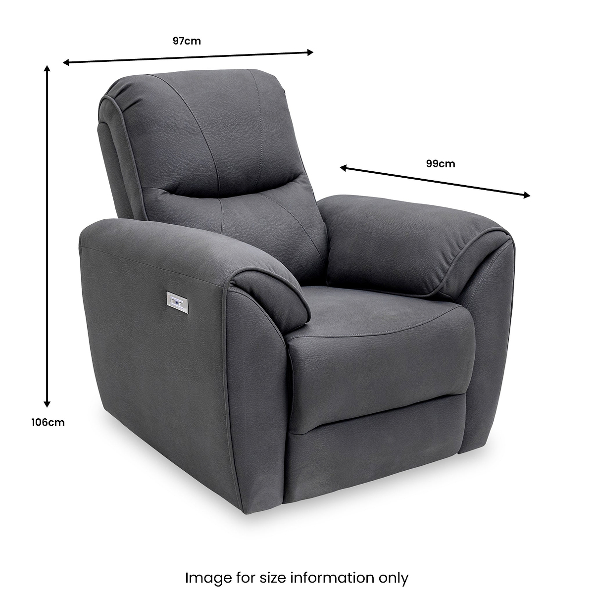 Harlan Power Recliner Armchair Dims from Roseland Furniture
