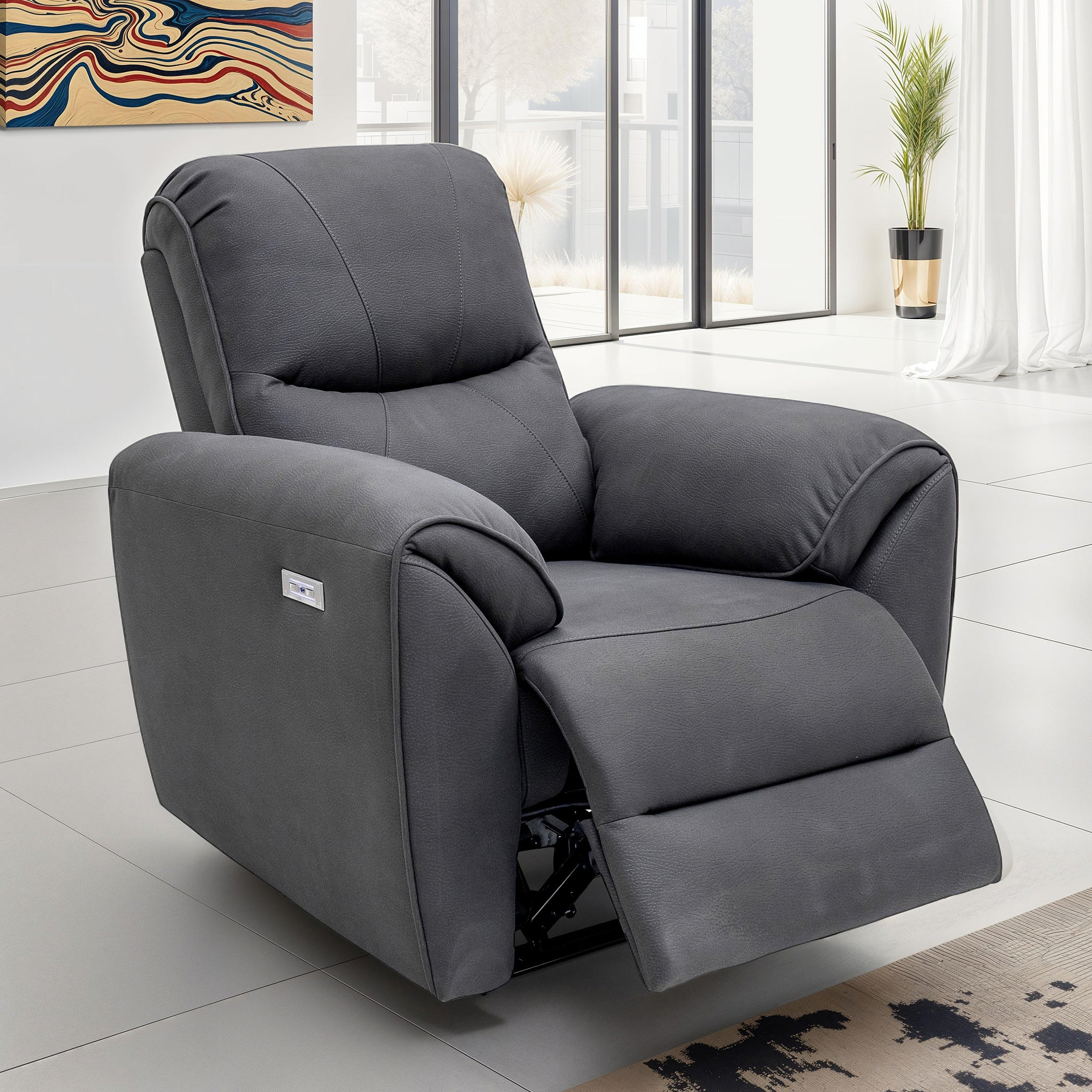 Harlan Power Recliner Armchair Dims from Roseland Furniture