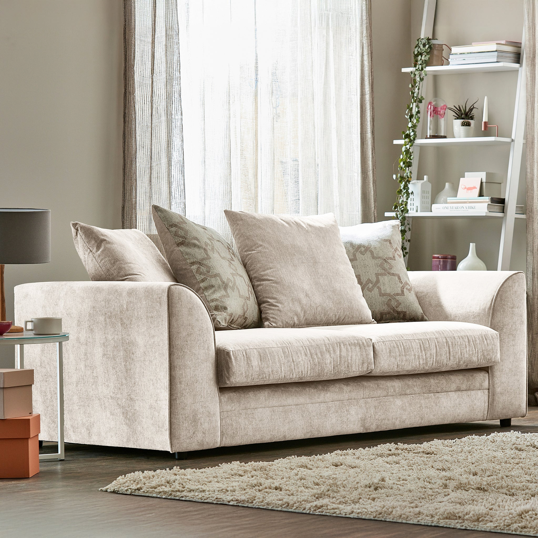 Fernley-3-seater-sofa-taupe-cushions-stone from Roseland Furniture