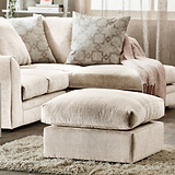 Fernley-chenille-footstool-stone from Roseland Furniture