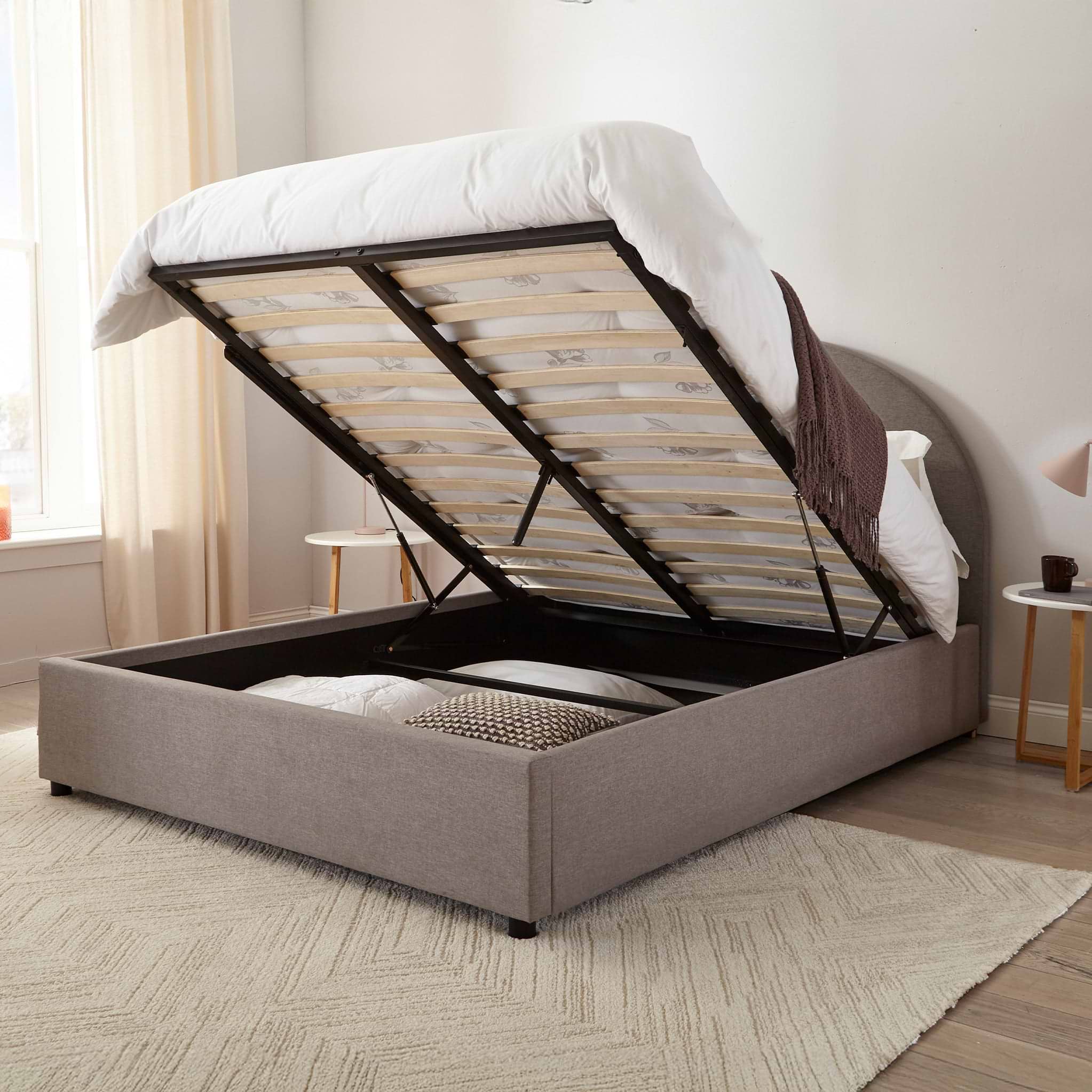 Hounslow Half Circle Ottoman Storage Bed Frame from Roseland Furniture