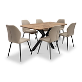 Zane-160cm-oak-&-elm-effect-dining-table from Roseland Furniture