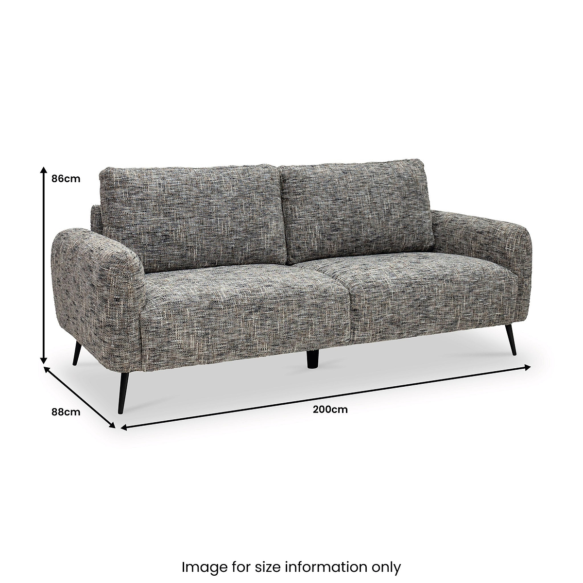 Delphine Multitonal Fabric 3 Seater from Roseland Furniture