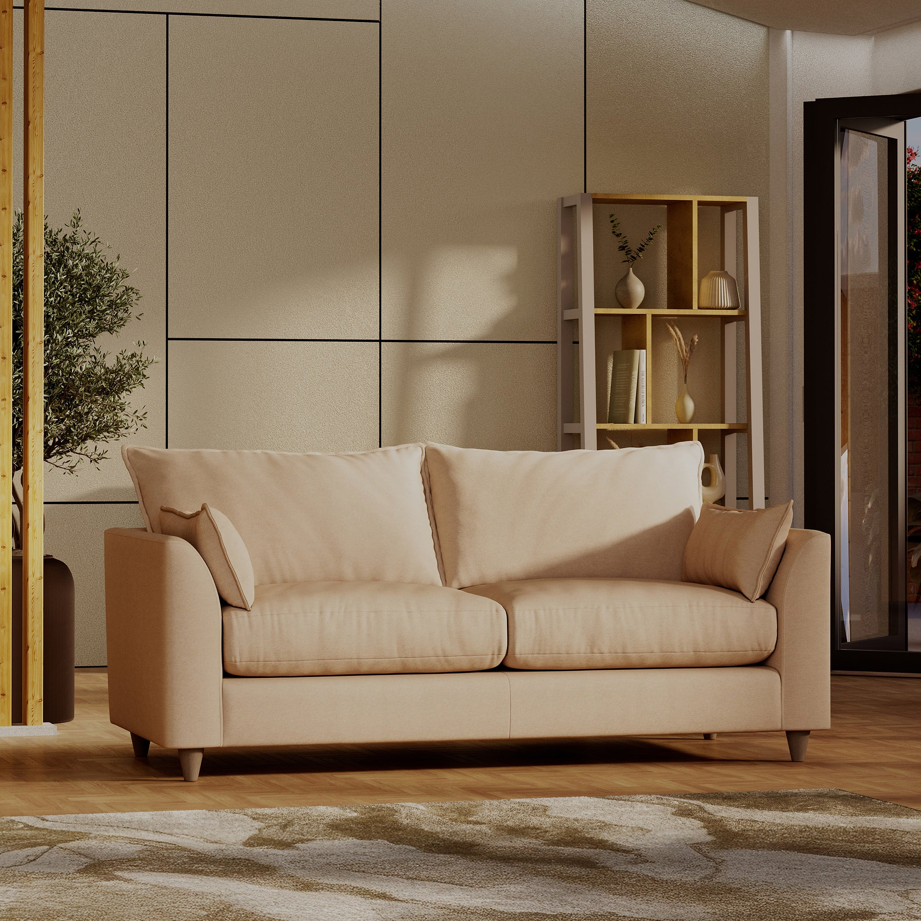 Munro 3 Seater Sofa Cream from Roseland Furniture