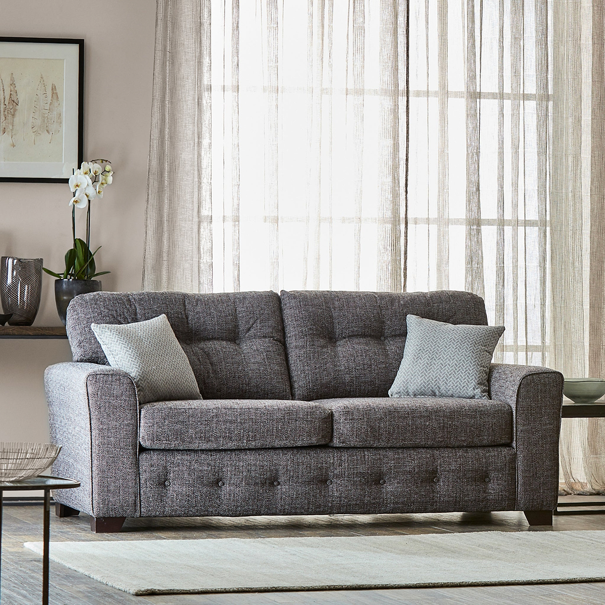 Cheswick-fabric-3-seater-sofa-grey from Roseland Furniture