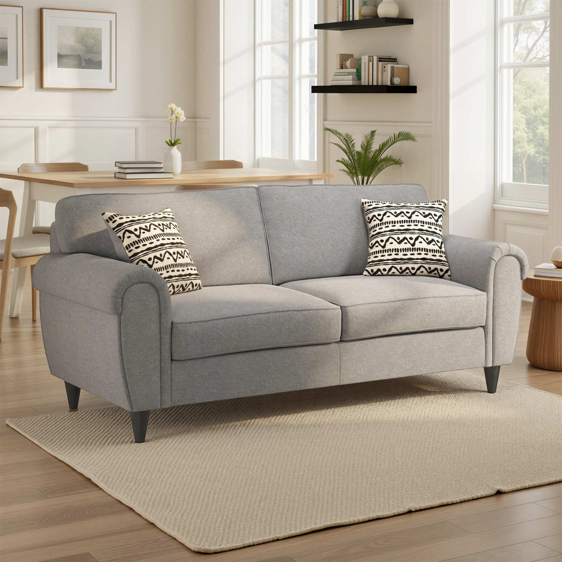 Jessie Grey 3 Seater Sofa by Roseland Furniture