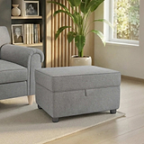 Harry Dark Grey Small Storage Footstool from Roseland Furniture