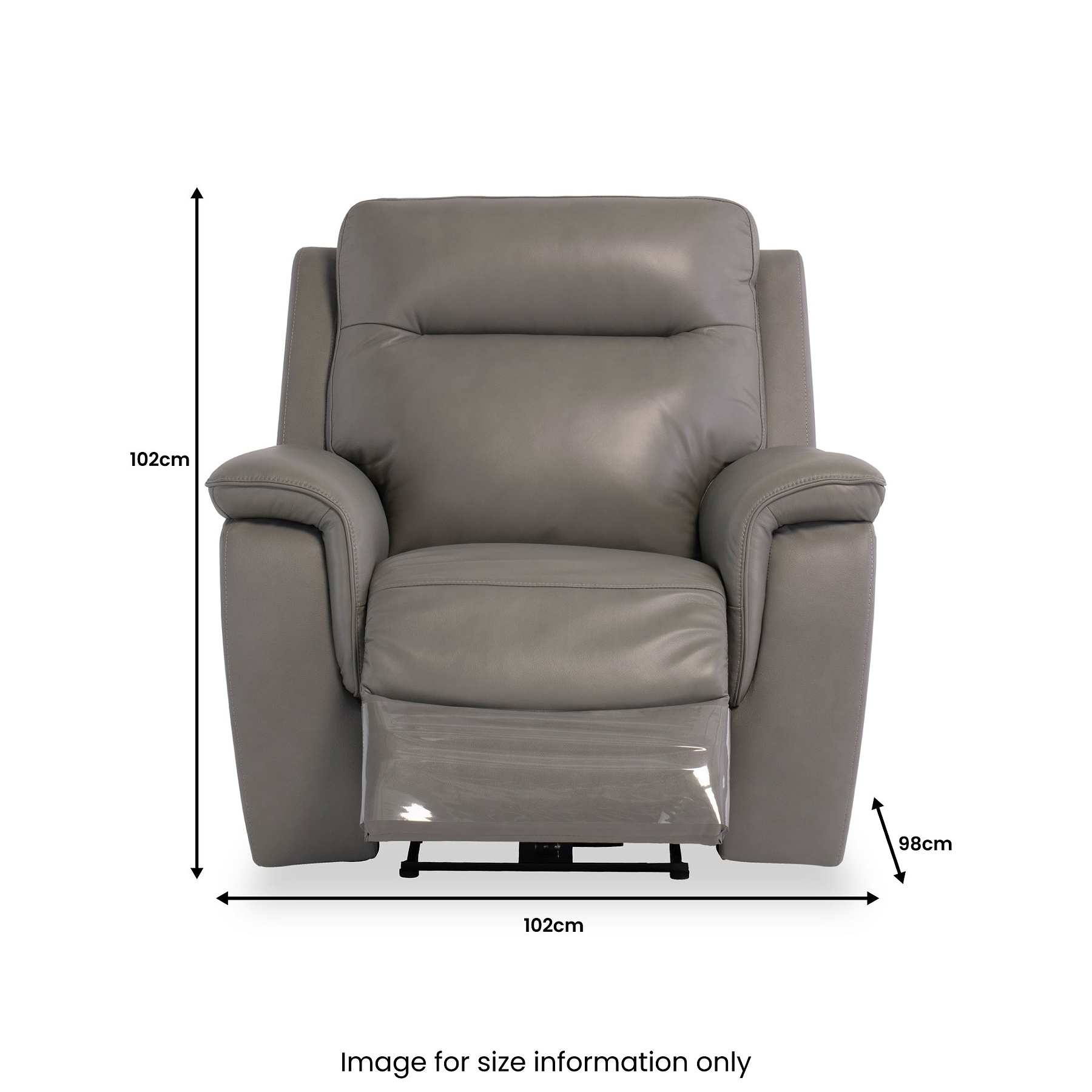 Walter Grey Leather Electric Reclining Armchair