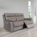 Walter Grey Leather Electric Reclining 3 Seater Couch for living room
