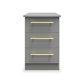 Bramham Grey 3 Drawer Bedside from Roseland