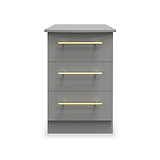 Bramham Grey 3 Drawer Bedside from Roseland