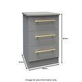 Bramham Grey 3 Drawer Bedside from Roseland