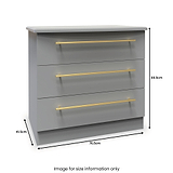 Bramham Grey 3 Drawer Chest dimensions
