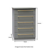 Bramham Grey 5 Drawer Chest dimensions