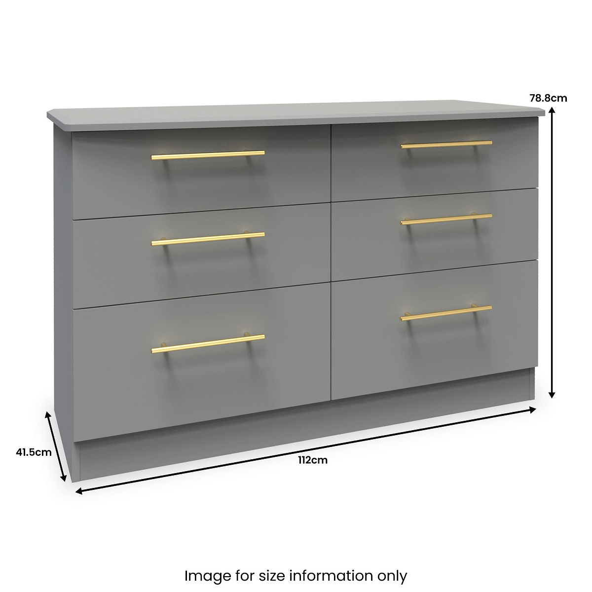 Bramham Grey 6 Drawer Wide Chest from Roseland