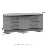 Bramham Grey 4 Drawer Low Storage Unit dimensions