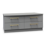 Bramham Grey 4 Drawer Low Storage Unit from Roseland Furniture