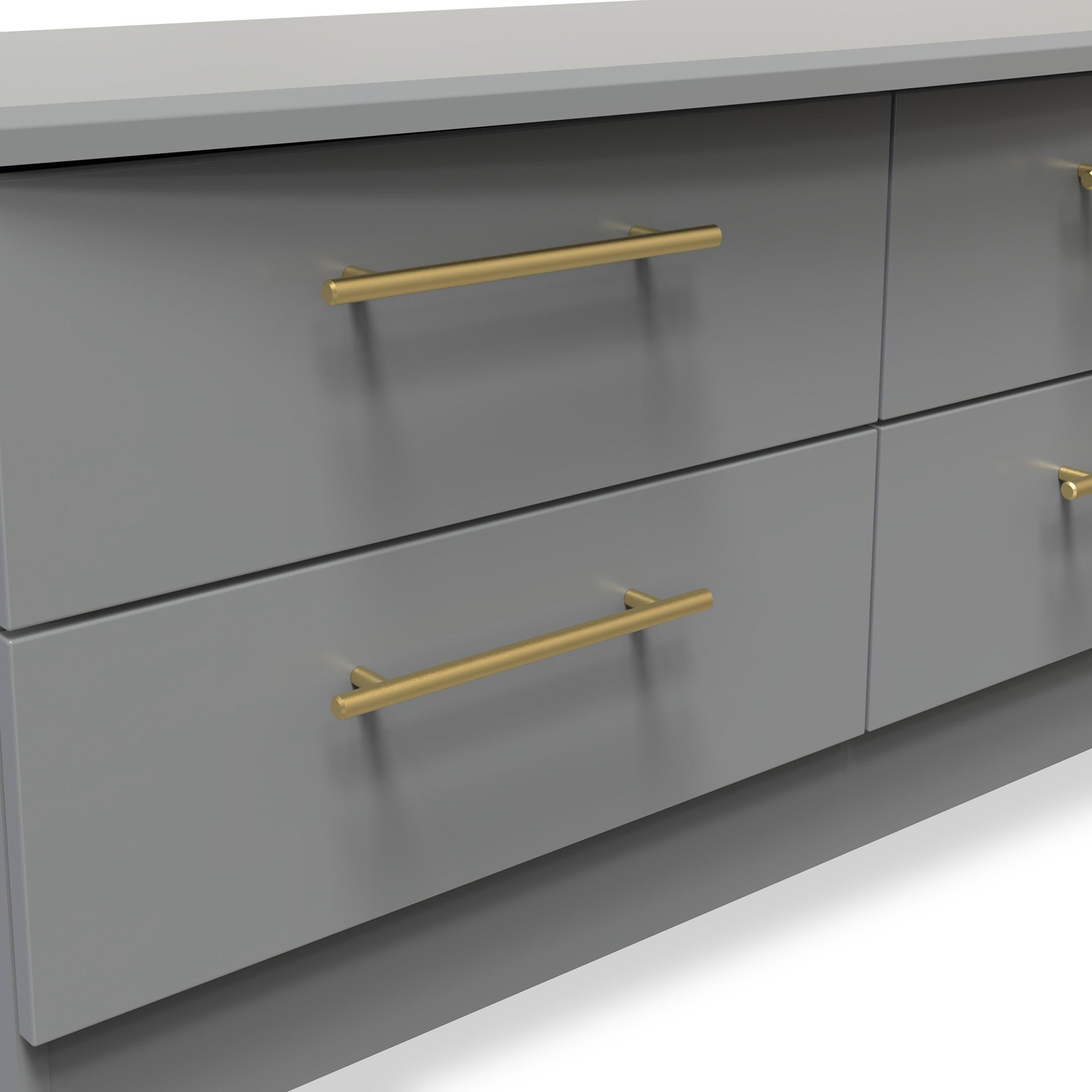 Bramham Grey 4 Drawer Low Storage Unit