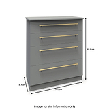 Bramham Grey 4 Drawer Deep Chest from Roseland
