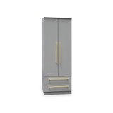 Bramham Grey 2 Door 2 Drawer Wardrobe from Roseland Furniture