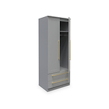 Bramham Grey 2 Door 2 Drawer Wardrobe