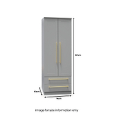 Bramham Grey 2 Door 2 Drawer Wardrobe