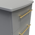 Bramham Grey 3 Drawer Bedside from Roseland Furniture