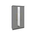 Bramham Grey 3 Door Mirror Wardrobe from Roseland Furniture