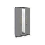 Bramham Grey 3 Door Mirror Wardrobe from Roseland Furniture