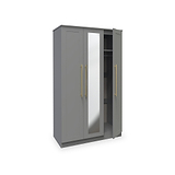 Bramham Grey 3 Door Mirror Wardrobe
