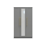Bramham Grey 3 Door Mirror Wardrobe