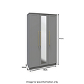Bramham Grey 3 Door Mirror Wardrobe