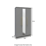 Bramham Grey 3 Door Mirror Wardrobe