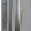Bramham Grey Tall 4 Door 2 Mirror Wardrobe by Roseland Furniture