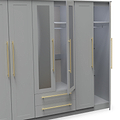 Bramham Grey Tall 6 Door 2 Mirror Wardrobe