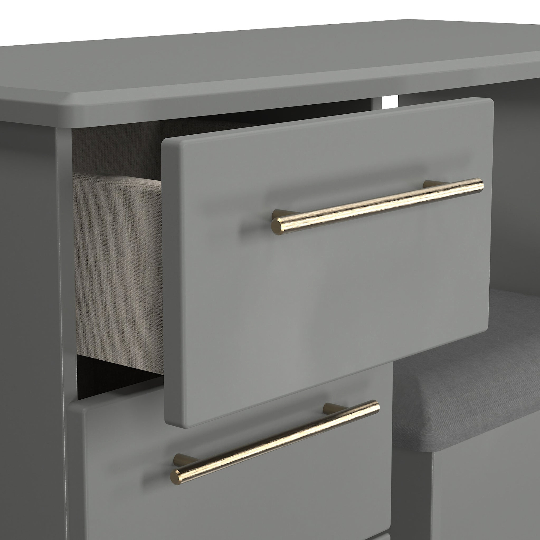 Bramham Dressing Table Stool Set Dusk Grey from Roseland Furniture