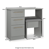 Bramham Dressing Table Stool Set Dusk Grey from Roseland Furniture