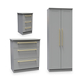 Bramham 3 Piece Bedroom Furniture Set Dusk Grey from Roseland Furniture