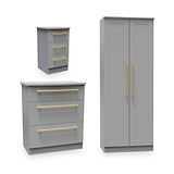 Bramham 3 Piece Bedroom Furniture Set Dusk Grey from Roseland Furniture