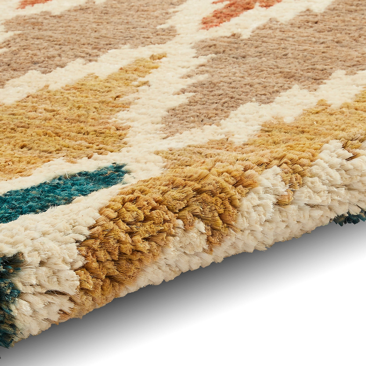Franklin Natural Hemp Multi Coloured Diamond Rug