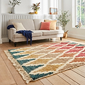 Franklin Natural Hemp Multi Coloured Diamond Rug for bedrom