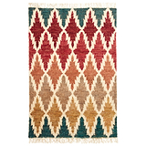 Franklin Natural Hemp Multi Coloured Diamond Rug from Roseland Furniture
