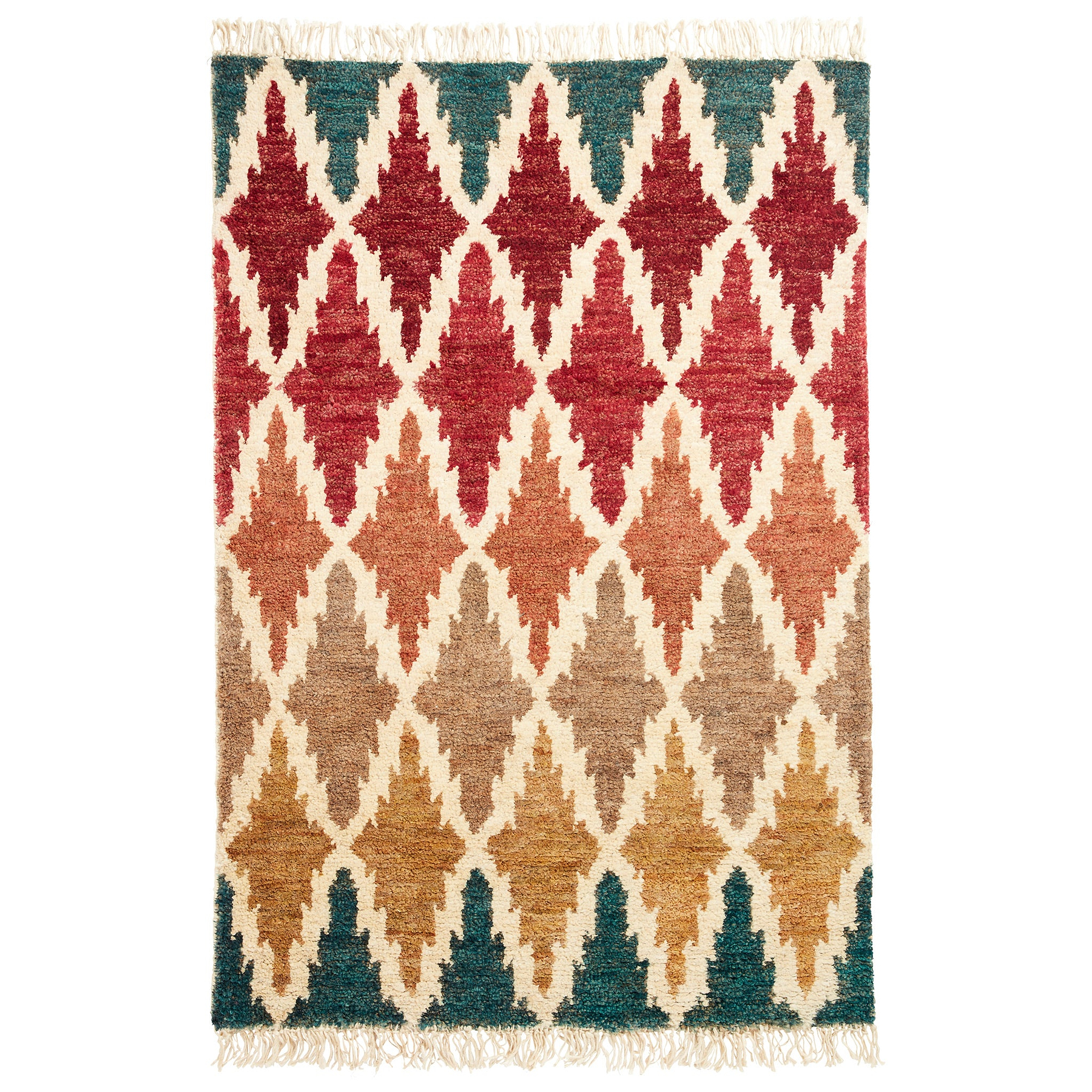 Franklin Natural Hemp Multi Coloured Diamond Rug from Roseland Furniture